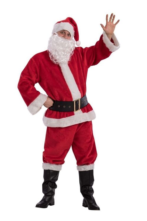Articoli per feste - Costume Babbo Natale lusso in peluche taglia unica (L-XL) in scatola