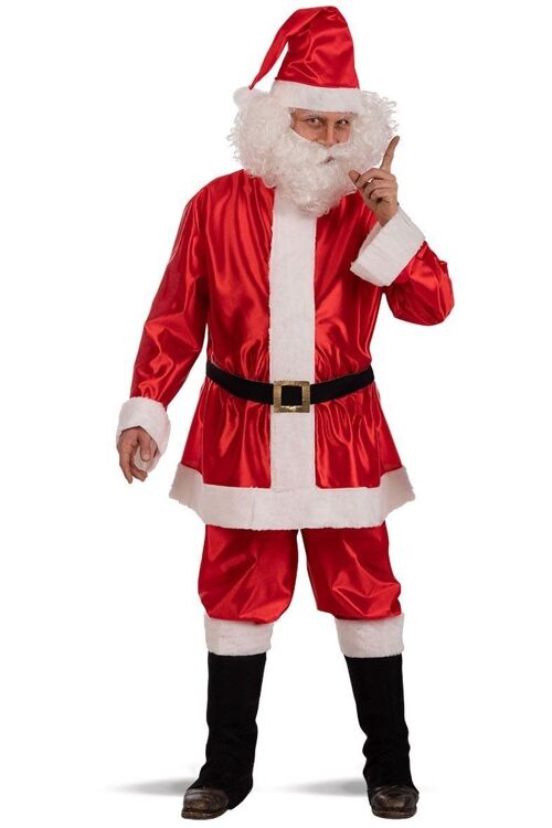 Articoli per feste - Costume Babbo Natale taglia unica (L-XL) in rasetto in busta con gancio