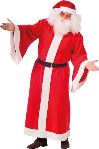 Articles de fête - Costume de Père Noël T.U. (L-XL) en polaire sous enveloppe