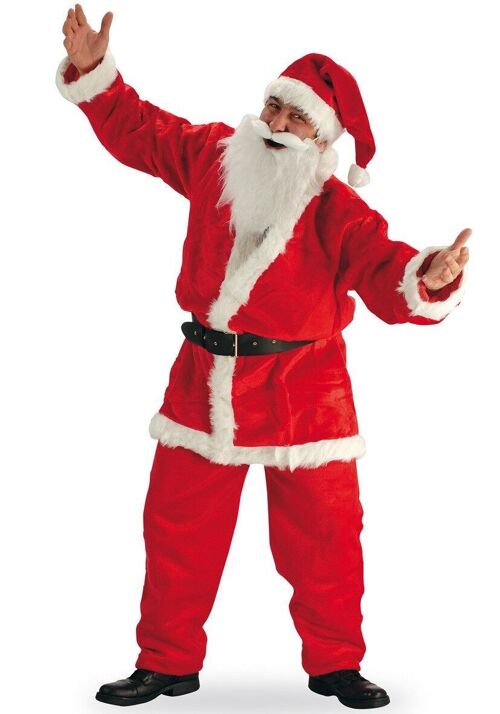 Articoli per feste - Costume Babbo Natale tg.XL in peluche in busta con gancio