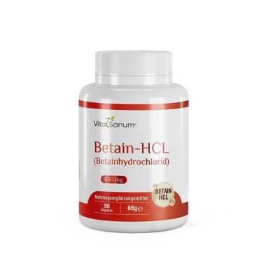 VitaSanum® - Betaína HCL (clorhidrato de betaína) 650 mg 90 cápsulas