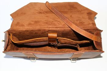 Sac en cuir fait main pour hommes porte-documents bureau voyage d'affaires sac pour ordinateur portable étui rigide/organisateur 9