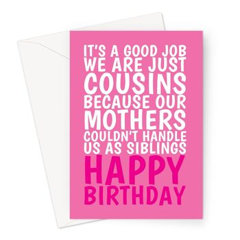 Carte d'anniversaire pour cousin | Carte drôle pour elle | Rose 1
