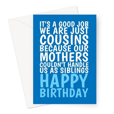 Carte d'anniversaire pour cousin | Carte drôle pour lui | Bleu