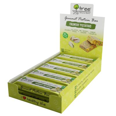 Box of 10 pcs Crunchy Pistachio vegan protein bars