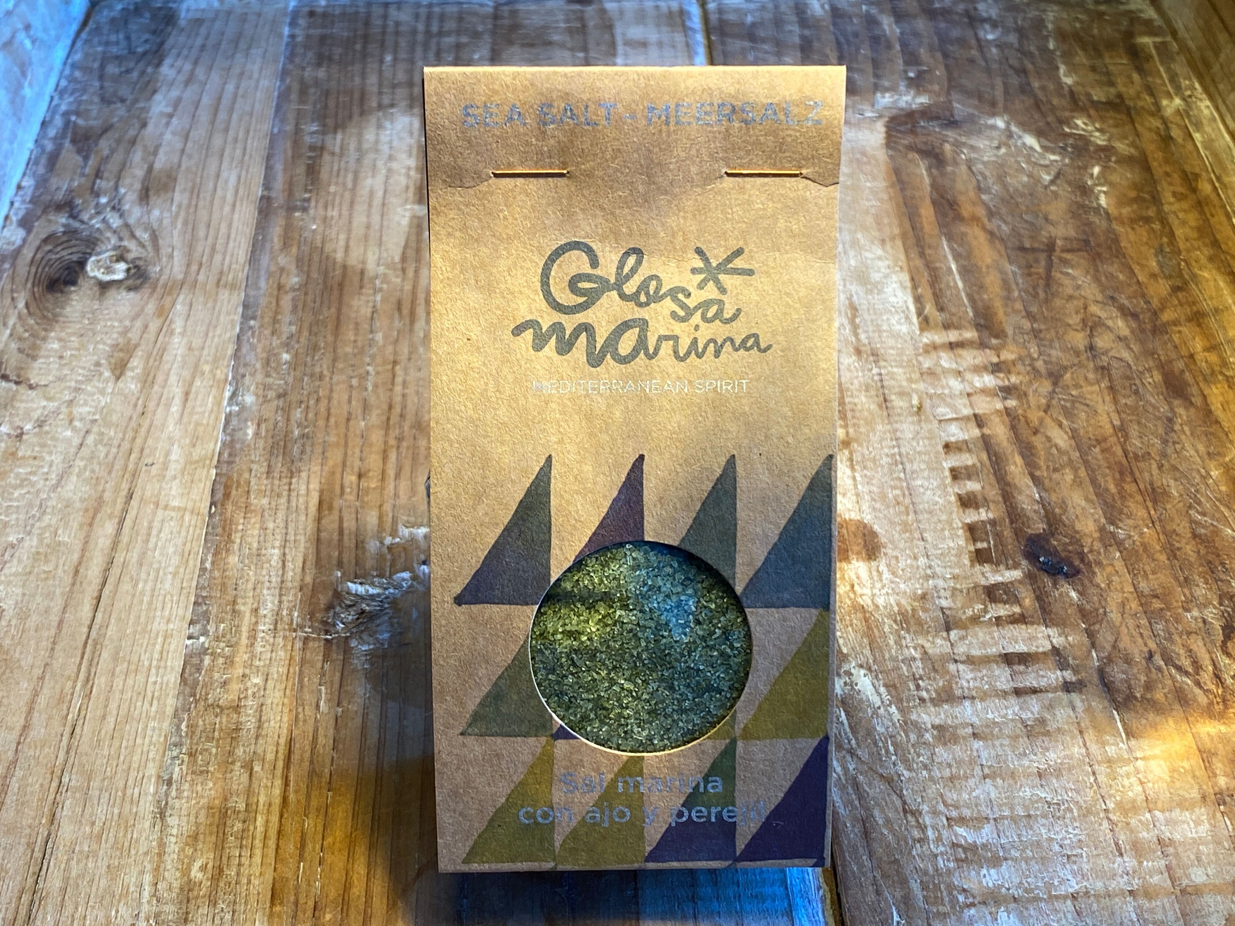 GLOSA MARINA SALE MARINO CON AGLIO E PREZZEMOLO 200g GRANA FINE DI MALLORCA