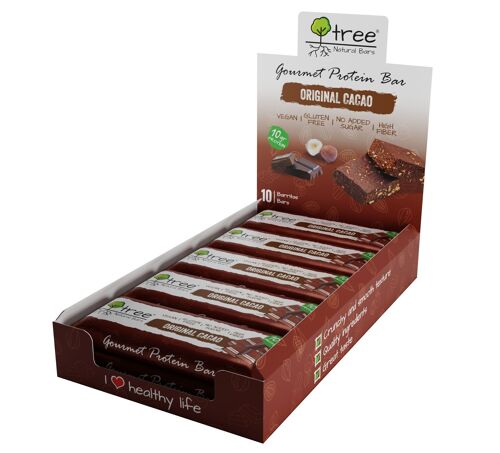Caja 10 uds Barritas veganas de proteína Original Cacao