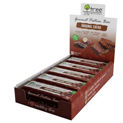 Caja 10 uds Barritas veganas de proteína Original Cacao