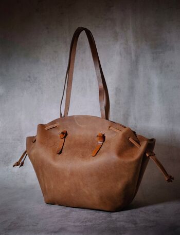 Sac à main en cuir pour femmes Sac à bandoulière Shopping Fourre-tout Top-handle / Fait à la main 1