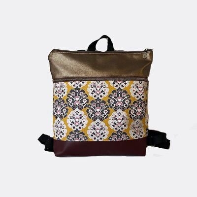 ADHARA CITY BACKPACK FLOWERS IN YELLOW