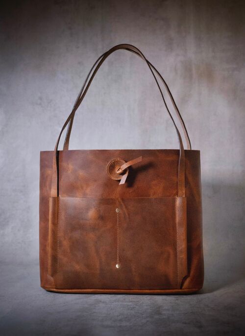 Womens Leather Handbag Shoulder bag Shopping Tote Top-handle / Work Bag / Day Bag / Handmade /