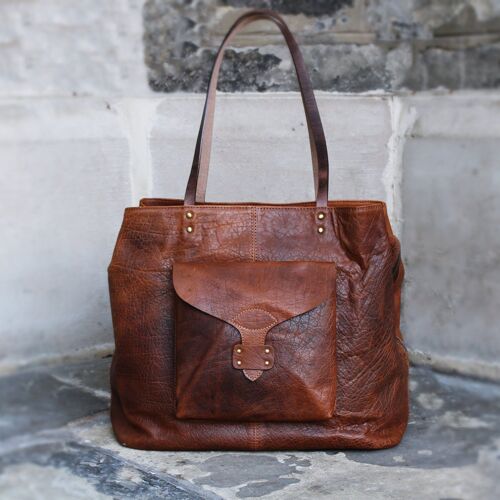 Womens Handmade Original Design Oversized Leather Tote Bag Handbag Shoulder Bag / Work Bag / Day Bag / Large