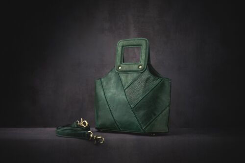 Womens Leather Handbag Shoulder Bag Green Tote Crossbody bag / Handmade / Original Design / Green