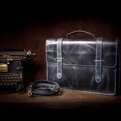 Cuir Mens Womens Briefcase Portfolio Laptop Business Bag / Sac de travail / Design original / Bay Willow