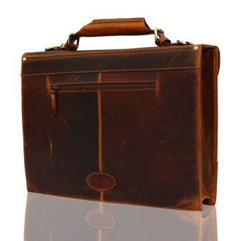 Top Grain Leather Mens Womens Briefcase Work Bag Messenger / Organisateur / Pin Maritime 6