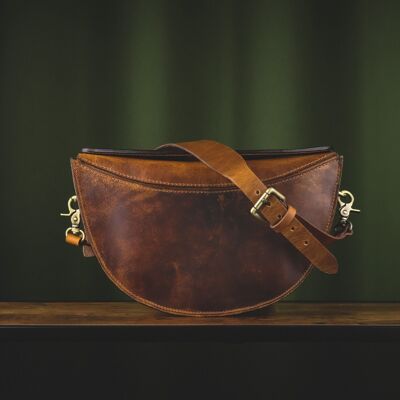 Leather Half-moon Bag Handbag Shoulder Bag 2 Shapes Convertible /  Womens / Ladies Daily Bag /  Reese