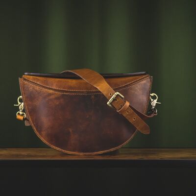 Leather Half-moon Bag Handbag Shoulder Bag 2 Shapes Convertible /  Womens / Ladies Daily Bag /  Reese