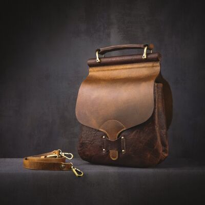 Damen-Handtasche aus Leder, umwandelbarer Rucksack, Damentasche / Tagestasche / handgefertigt / klein / Aubree