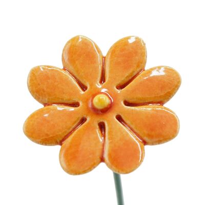 Marguerite Fleur Céramique mini orange 2.5 cm