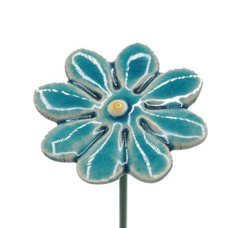 Daisy Flower Céramique mini turquoise 2.5 cm