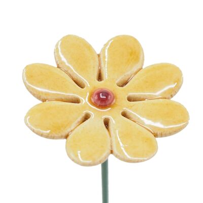 Daisy Flower Ceramic mini yellow 2.5cm