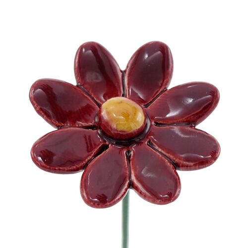 Daisy Flower Ceramic small red 3.5cm