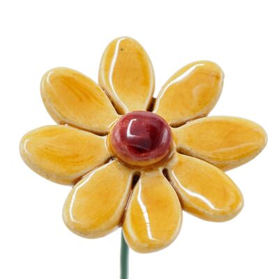 Margarita Flor Cerámica pequeña amarilla 3.5cm