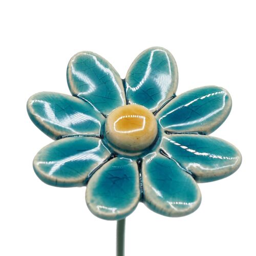 Daisy Flower Ceramic small turquaise 3.5cm