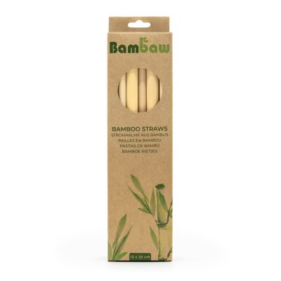 Pajitas de bambú – Caja cartón 12 unidades (22cm)