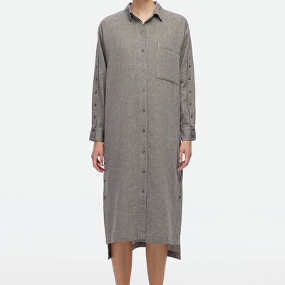 Robe chemise grise (3357) 100% coton