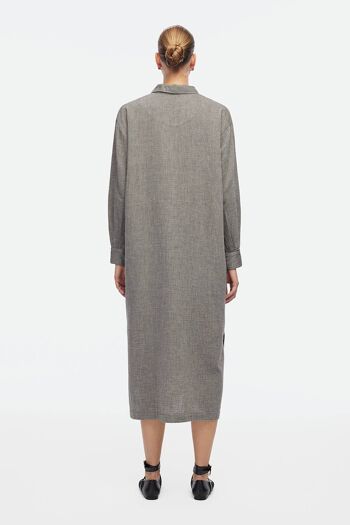 Robe chemise grise (3357) 100% coton 3