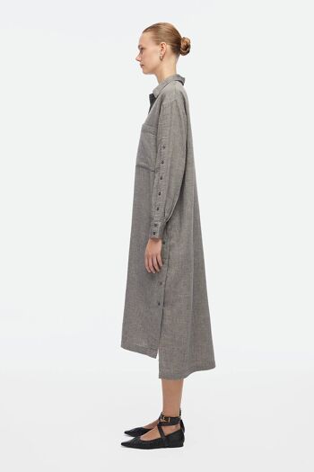 Robe chemise grise (3357) 100% coton 4