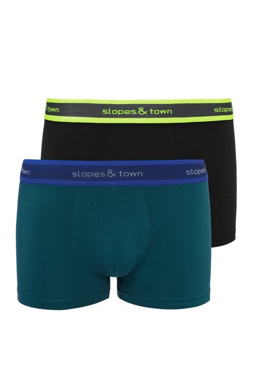 Bamboo boxer shorts green/black (2-pack)