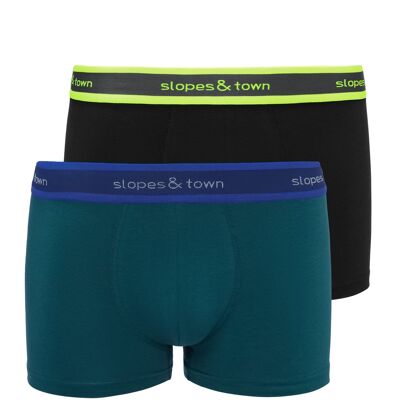 Bamboo boxer shorts green/black (2-pack)