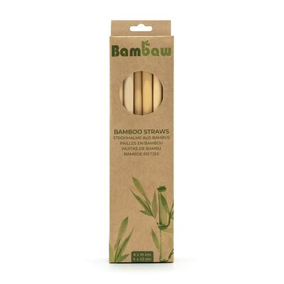 Bamboo straws – Cardboard box 6 units (22cm) + 6 units (15cm)