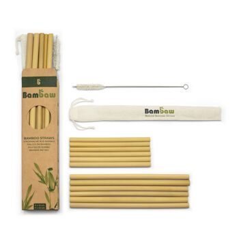 Bamboo straws – Cardboard box 6 units (22cm) + 6 units (15cm) 2