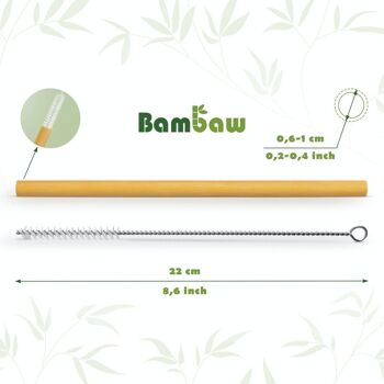 Bamboo straws 12 units (22cm) – Cotton pouch 2