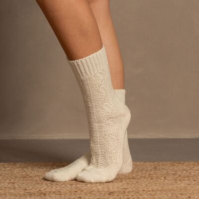 Women's Knitted Wool Socks Natural