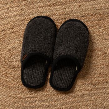 Chaussons Moelleux Mérinos Pour Hommes Noirs 4