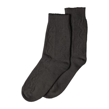 Chaussettes Tricotées En Laine Pour Homme Gris Foncé