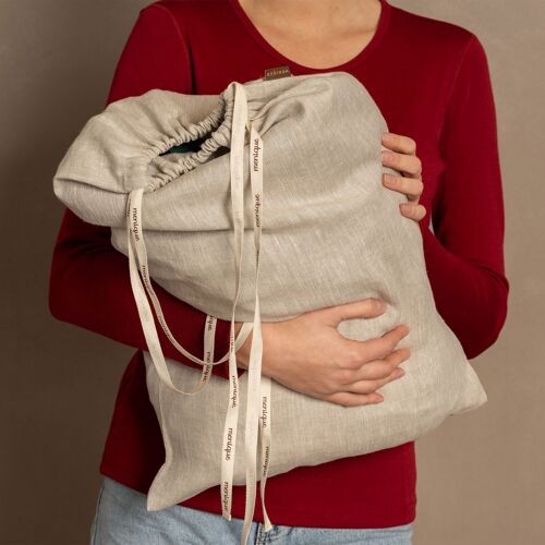Linen Laundry Bag with Drawstrings