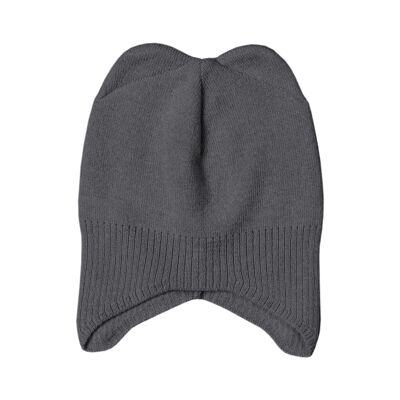 Gorro con orejeras para niño de punto de merino y cachemira