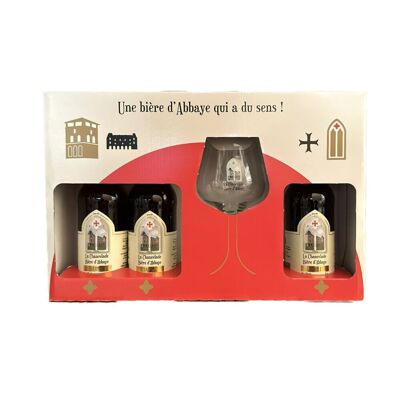 Christmas box - Abbey beer 3x33cl + glass
