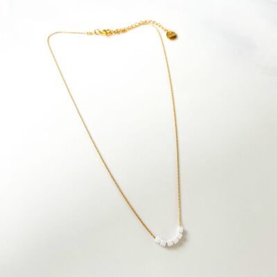 Simply Square Necklace White