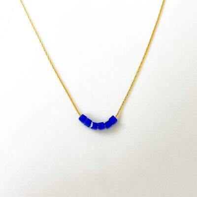 Simply Square Necklace Blue