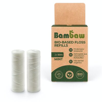 2x50m dental floss refills - Bioplastic