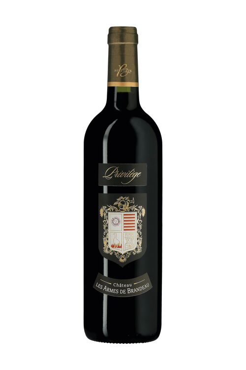 Privilège du Château les Armes de Brandeau - 2015 - Castillon Côtes de Bordeaux - Vin rouge puissant et étonnant issu d'une sélection rigoureuse de vieilles vignes, élevé en fût de chêne français