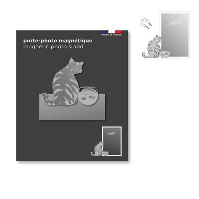 porte-photo magnétique en métal - chat matou