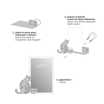porte-photo magnétique en métal - chat matou 2