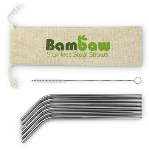 6 stainless steel straws